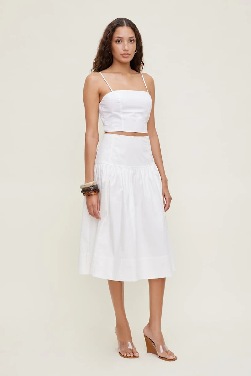 Cropped Poplin Tank Top