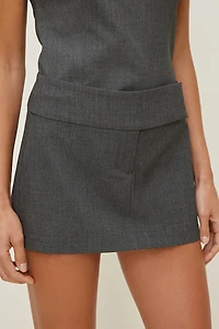 Wide Waistband Mini Skort