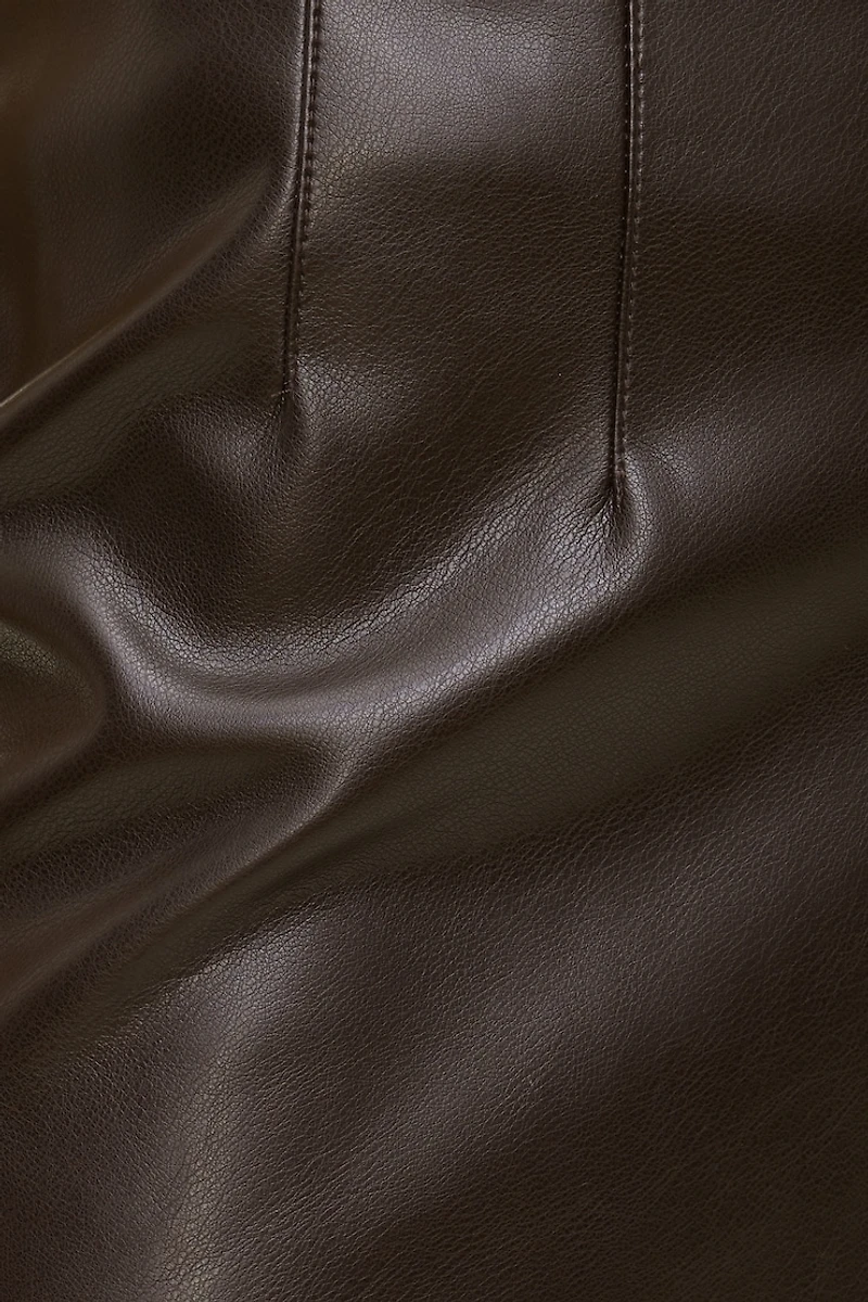 Faux Leather Midi Skirt