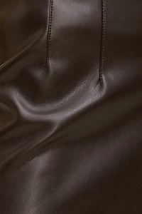 Faux Leather Midi Skirt