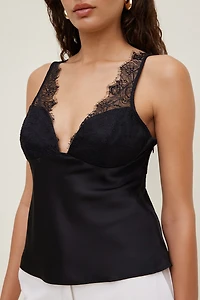 Satin Lace Cami Top