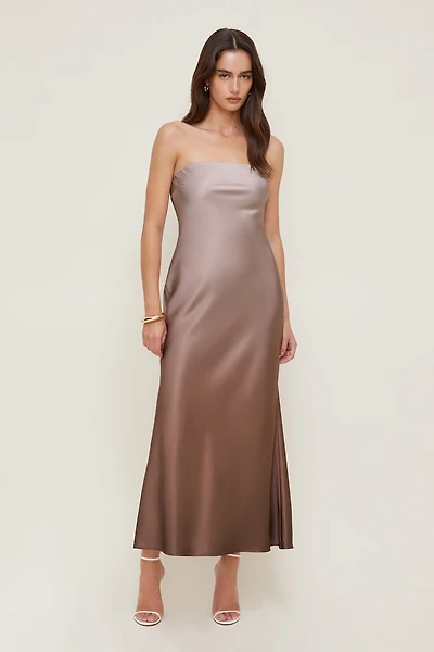 Satin Maxi Tube Dress