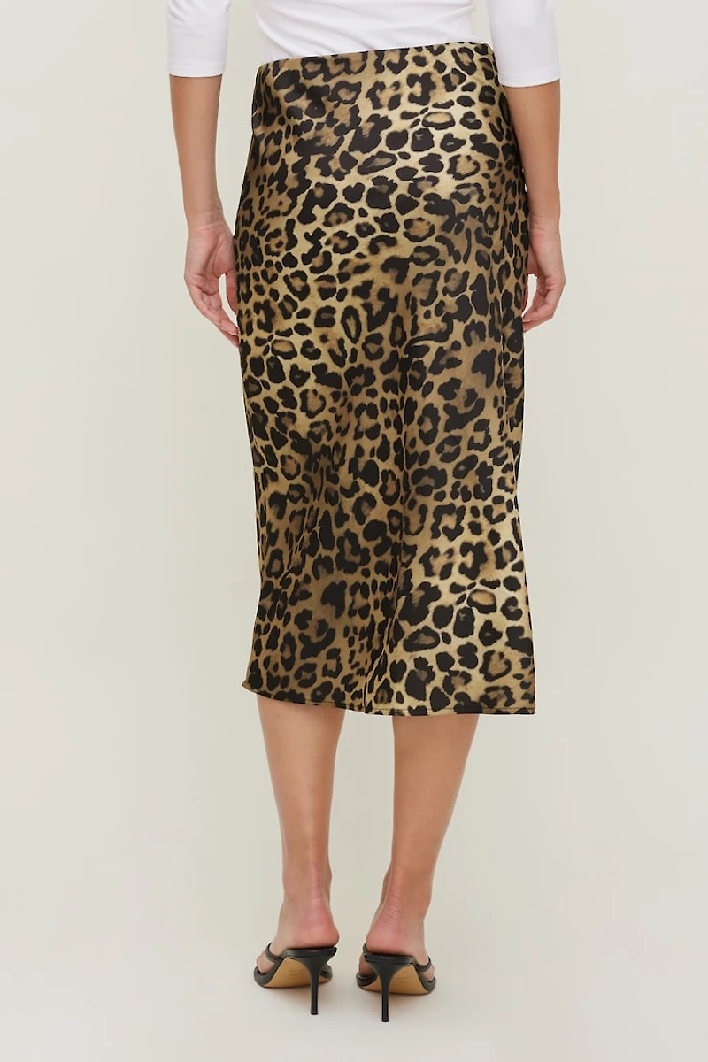 Jupe midi en satin Delila