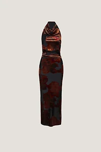 Burnout Halter Maxi Dress