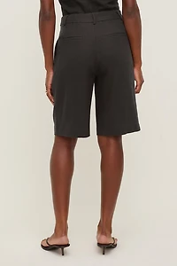Linen High Rise Bermuda Shorts