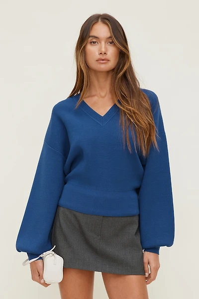 Cinched V Neck Sweater