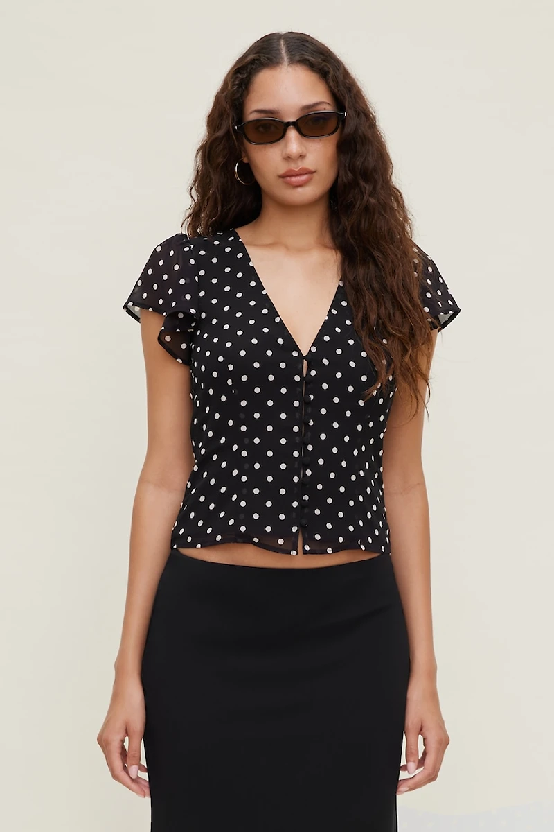 Flutter Sleeve Blouse
