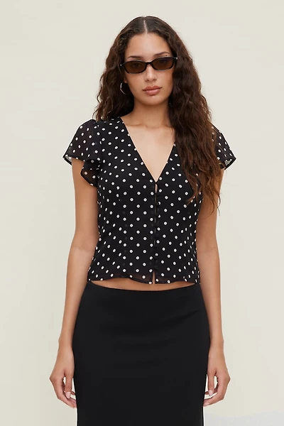 Flutter Sleeve Blouse