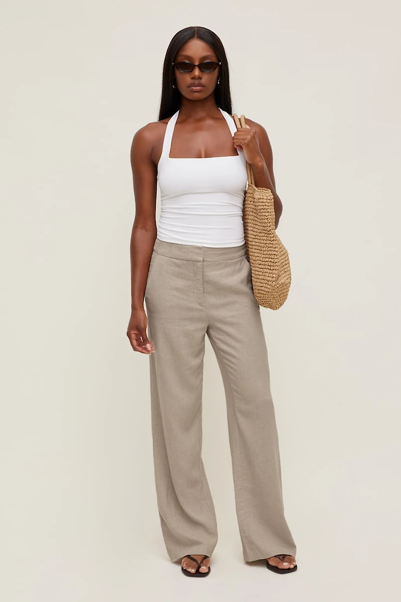 Pantalon à jambe droite Yasmin en lin