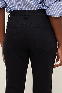 Jean capri extensible à taille haute