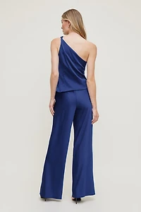 Single Shoulder Satin Top