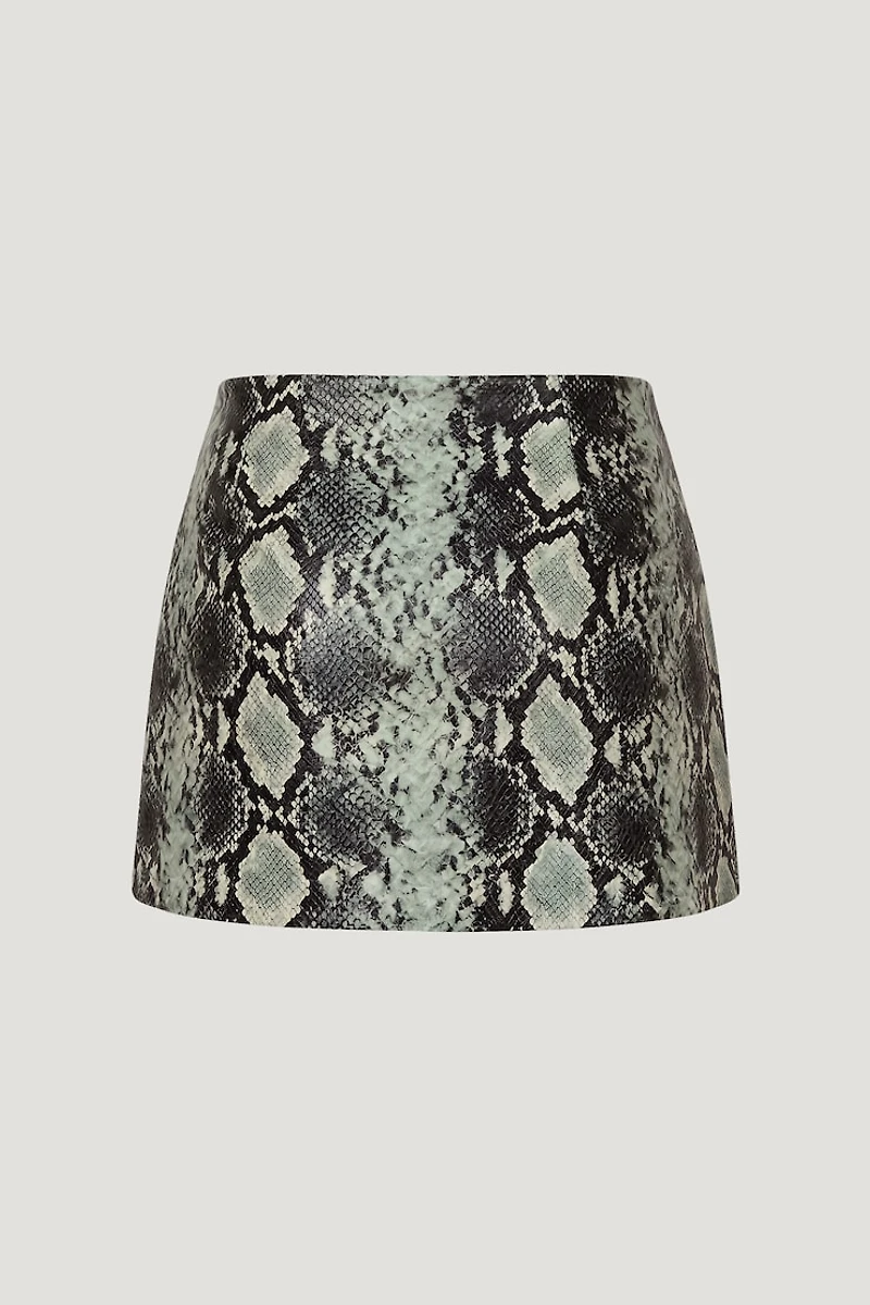 Stacie Faux Snakeskin Mini Skort