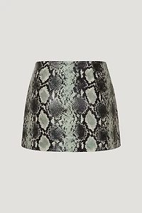 Stacie Faux Snakeskin Mini Skort