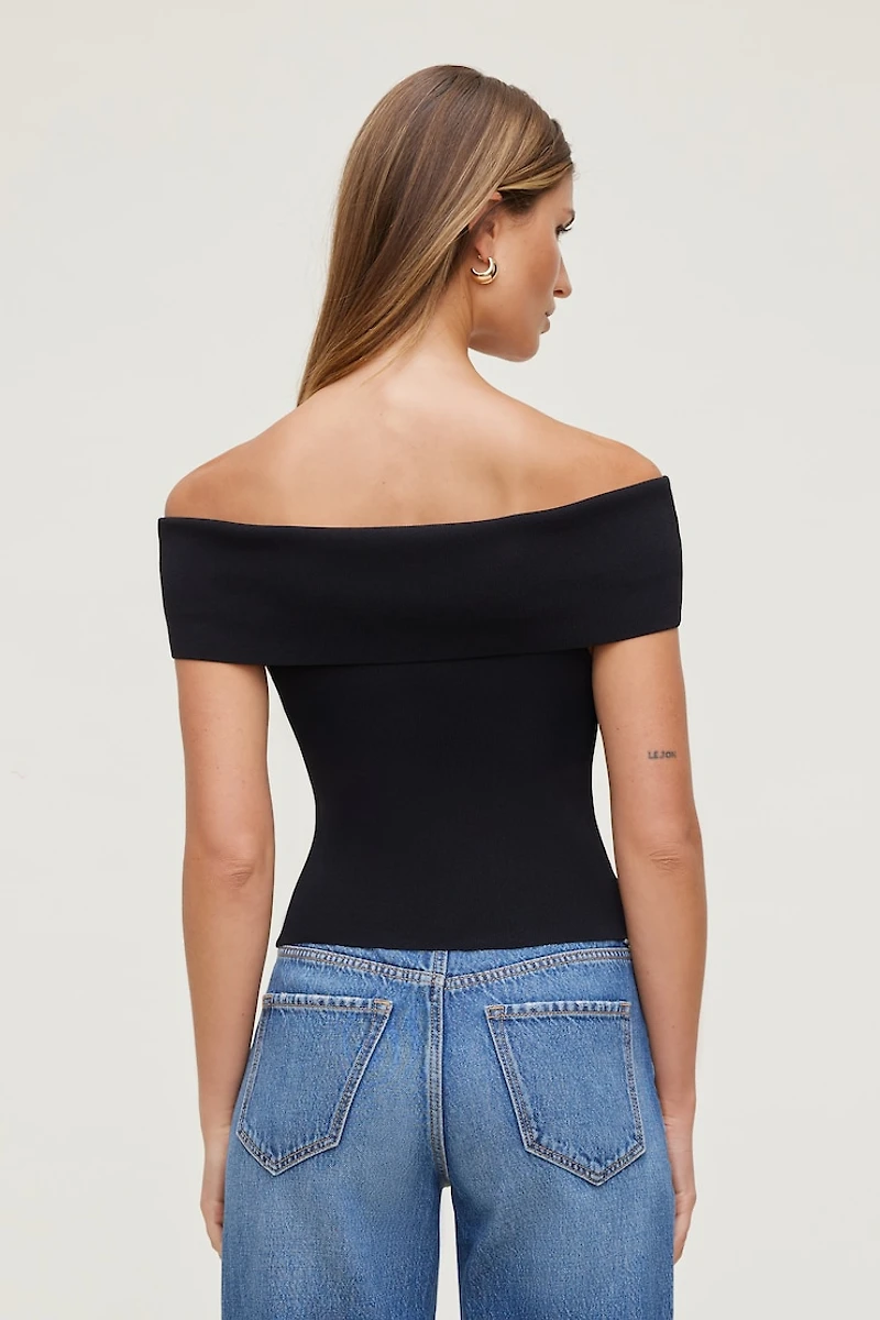 Foldover Off Shoulder Sweater