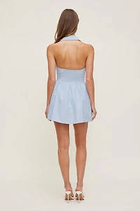 Poplin Halter Mini Dress