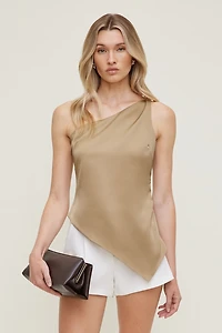 Single Shoulder Satin Top