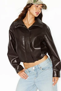 Bubble Faux-Leather Jacket