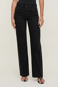 Jean Heidi à taille haute et jambe large