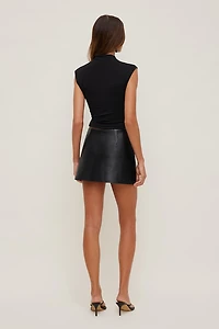 Stacie Faux Leather Mini Skort