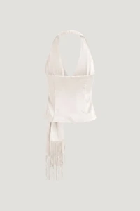Fringe Satin Top