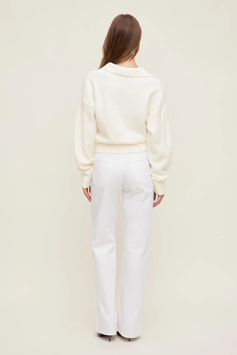 Audrey Cinched Polo Sweater