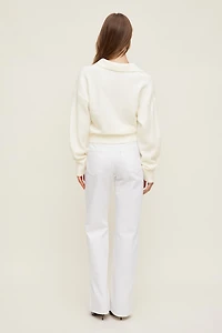 Audrey Cinched Polo Sweater