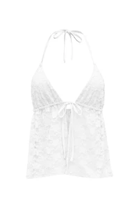 Lace Babydoll Flyaway Halter Top