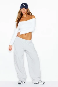 Sleek Off Shoulder Long Sleeve Top