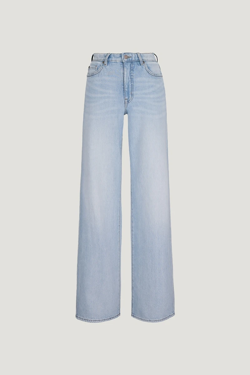 Jean Heidi à taille haute et jambe large