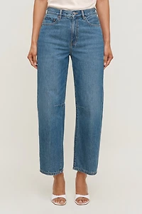 Theo Mid Rise Barrel Leg Jeans