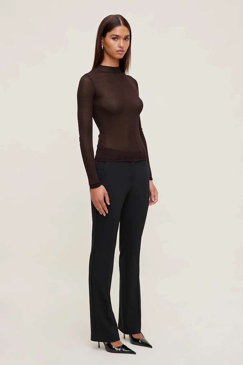 Sheer Mock Neck Sweater