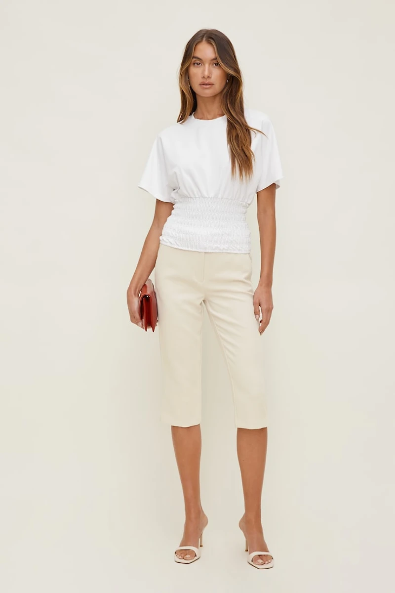 Smocked Cotton Spandex T Shirt