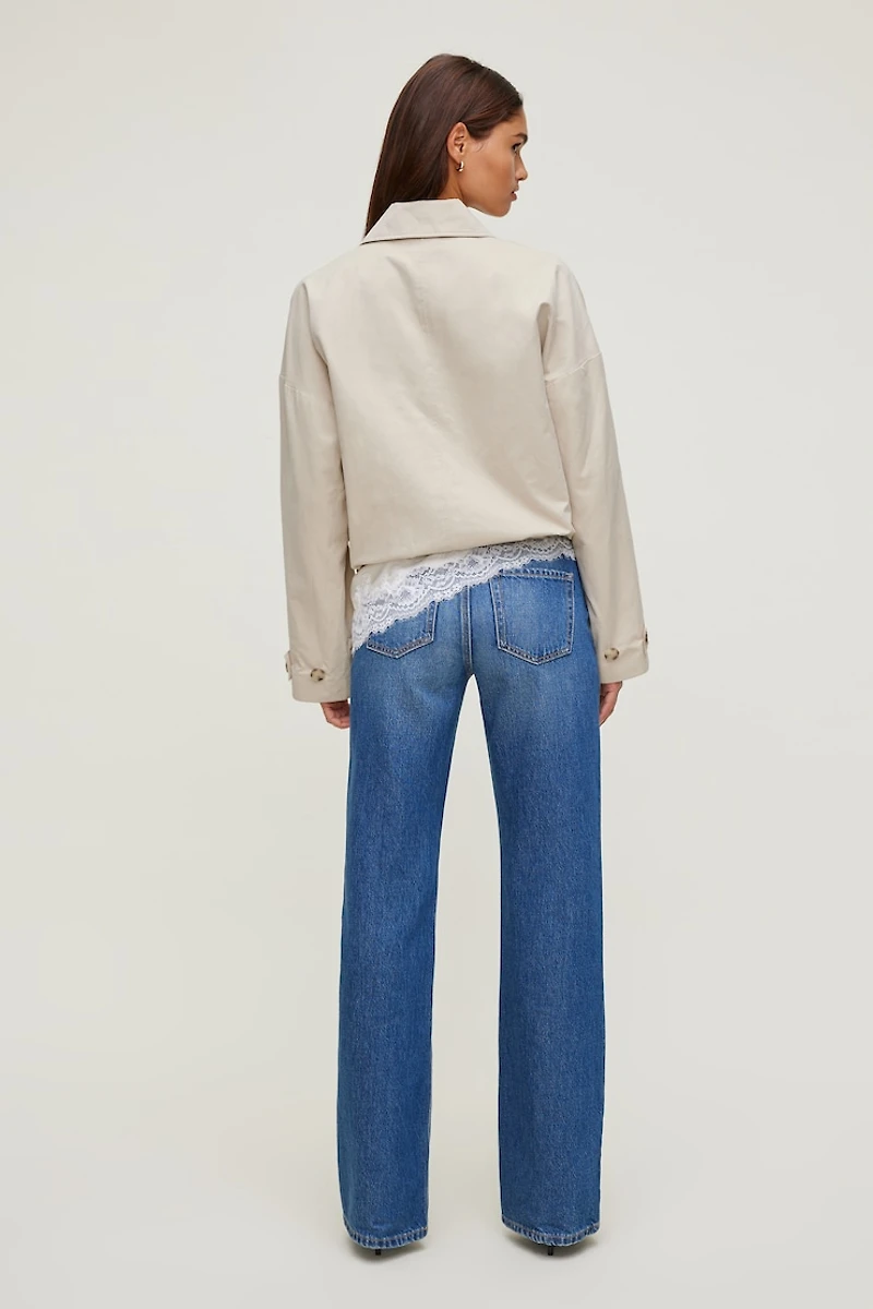 Twill Asymmetric Button Up Jacket