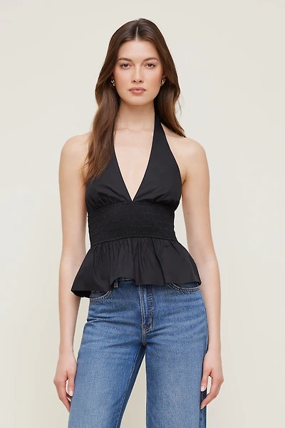 Gemma Poplin Halter Top