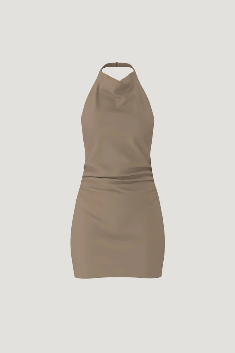 Cowl Halter Mini Dress
