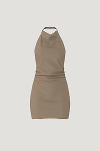 Cowl Halter Mini Dress