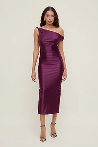 Jayde Stretch Satin Midi Dress