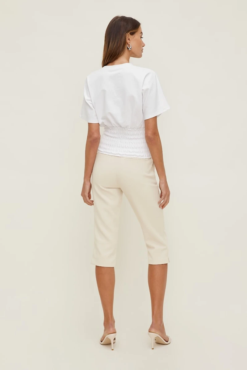 Smocked Cotton Spandex T Shirt