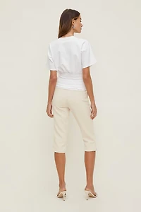 Smocked Cotton Spandex T Shirt