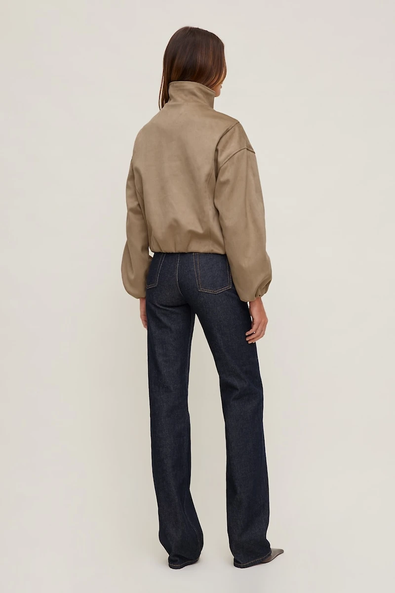 Brynn Faux Suede Bomber Jacket