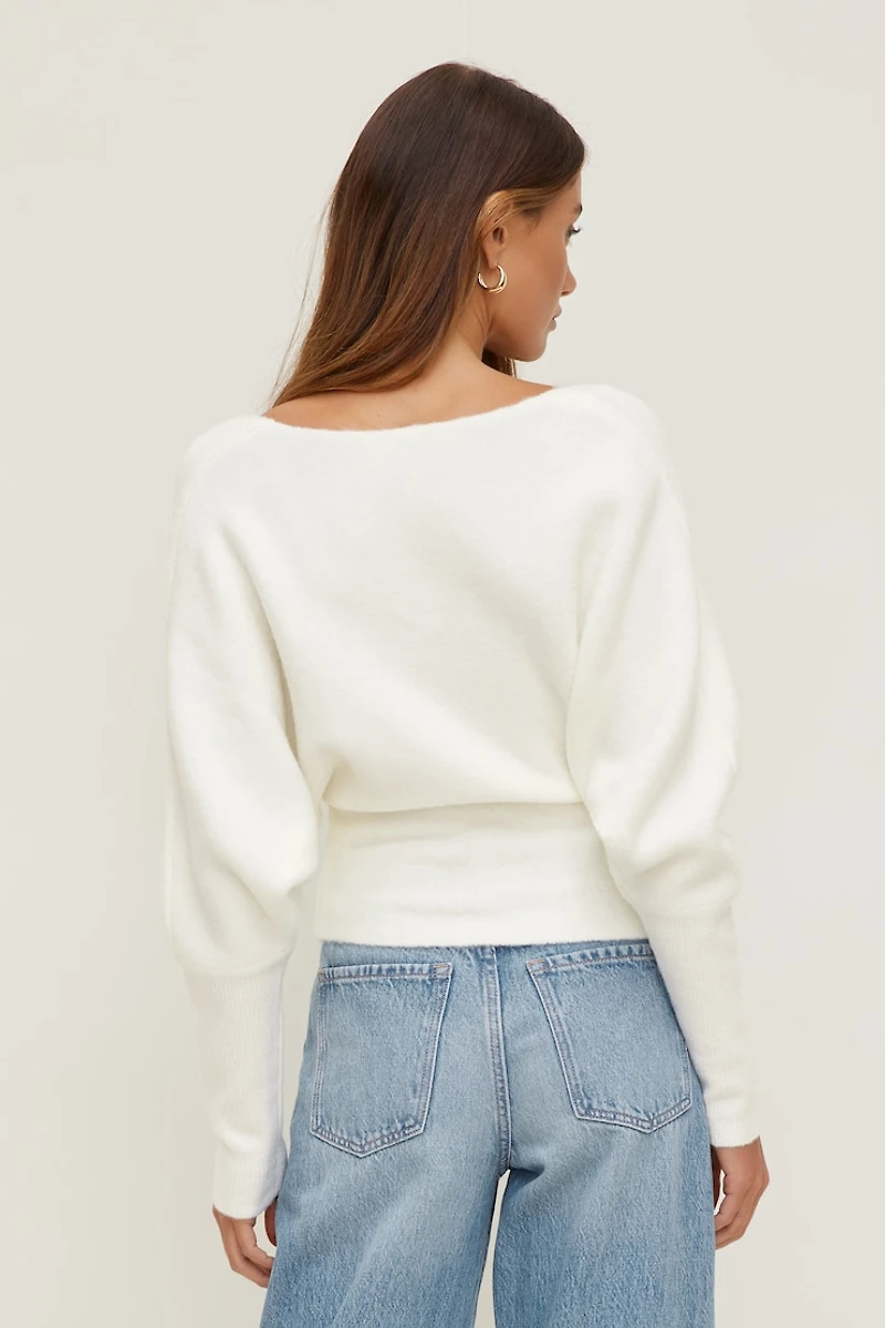 Cinched V Neck Sweater