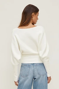 Cinched V Neck Sweater
