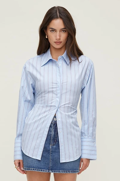Chemise à dos cintré en popeline