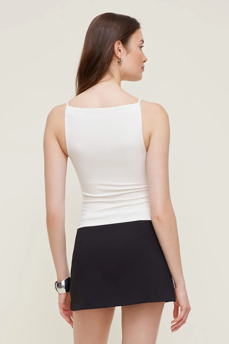 Camisole sculptante à col bateau et bretelles