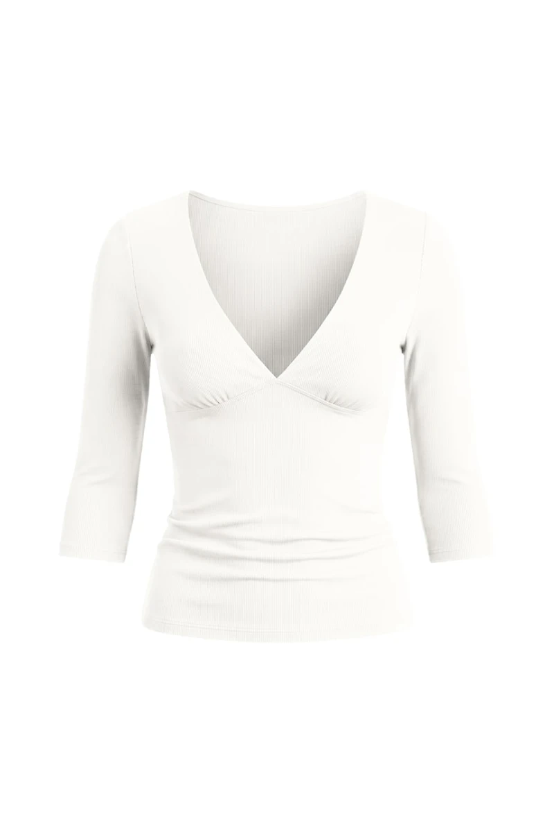 Plunge 3/4 Sleeve Top