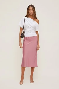 Delila Satin Midi Skirt