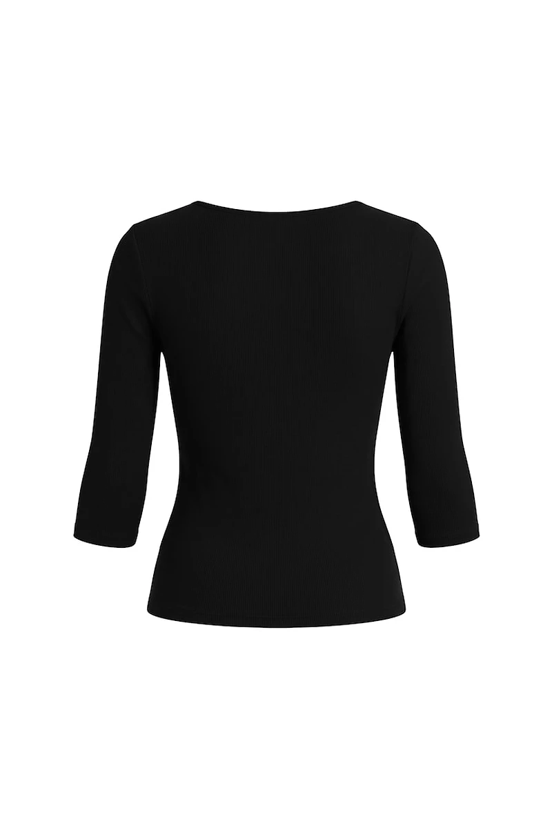 Plunge 3/4 Sleeve Top
