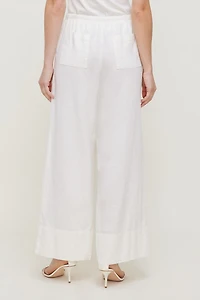 Pantalon en lin à jambe large Leo