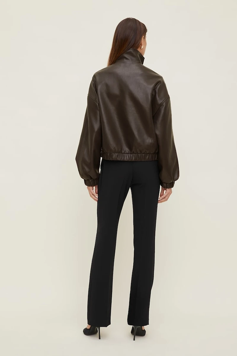 Brynn Faux Leather Bomber Jacket