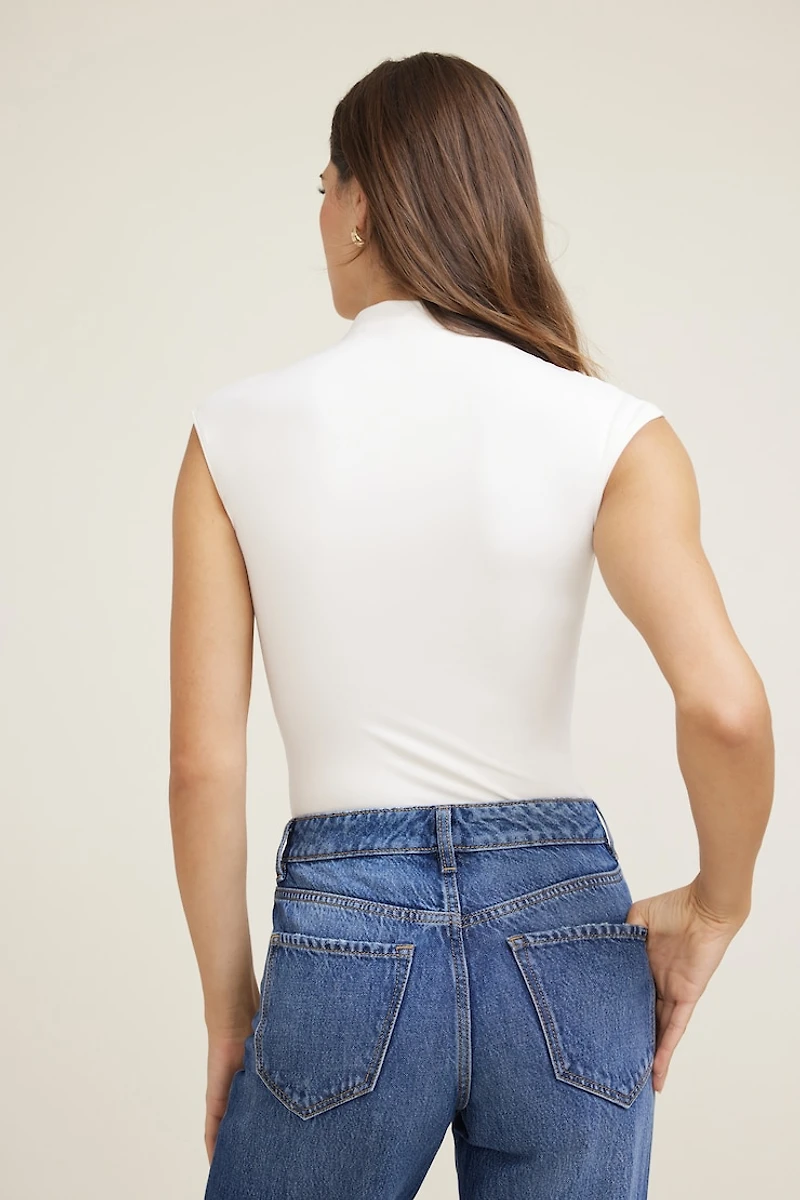 Sculpt Mock Neck Cap Sleeve Bodysuit